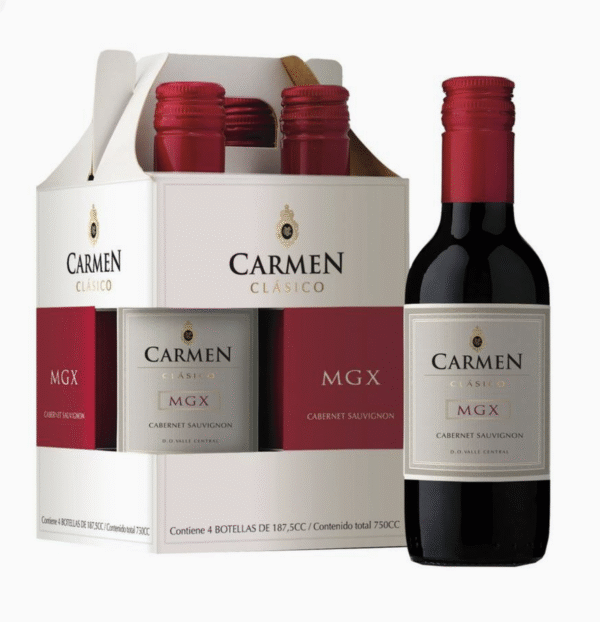 VINO CARMEN MGX CARBENET SAUVIGNON 187.5CC PACK X4
